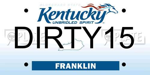 DIRTY15 Kentucky License Plate