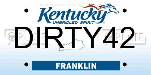 DIRTY42 Kentucky License Plate
