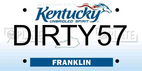 DIRTY57 Kentucky License Plate