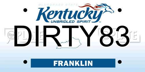DIRTY83 Kentucky License Plate