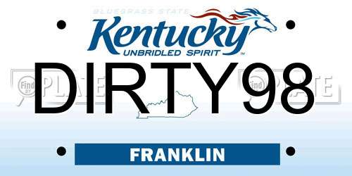 DIRTY98 Kentucky License Plate