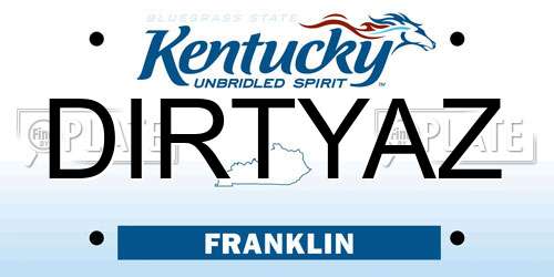 DIRTYAZ Kentucky License Plate