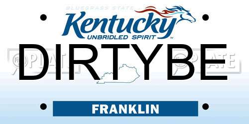 DIRTYBE Kentucky License Plate