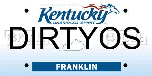 DIRTYOS Kentucky License Plate