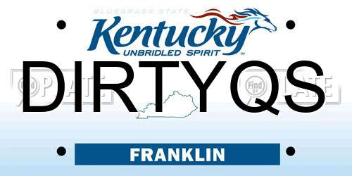 DIRTYQS Kentucky License Plate