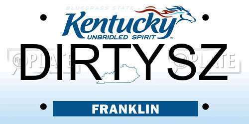 DIRTYSZ Kentucky License Plate