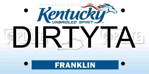 DIRTYTA Kentucky License Plate