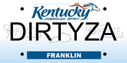DIRTYZA Kentucky License Plate