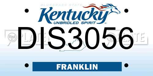 DIS3056 Kentucky License Plate