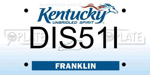 DIS51I Kentucky License Plate
