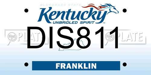DIS811 Kentucky License Plate
