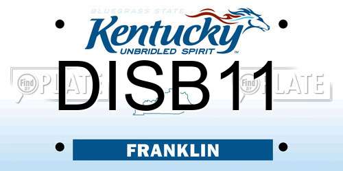 DISB11 Kentucky License Plate