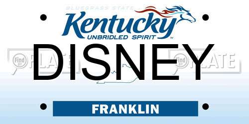 DISNEY Kentucky License Plate