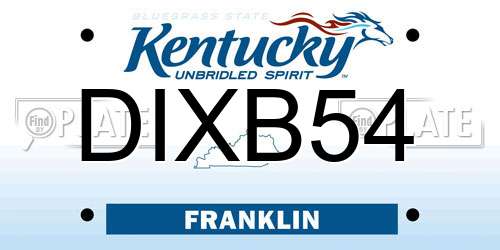 DIXB54 Kentucky License Plate