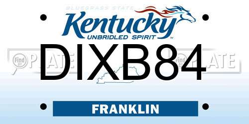 DIXB84 Kentucky License Plate