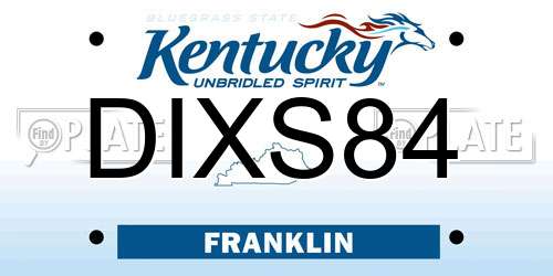 DIXS84 Kentucky License Plate