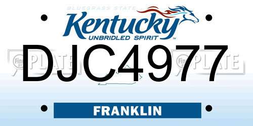 DJC4977 Kentucky License Plate