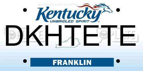 DKHTETE Kentucky License Plate