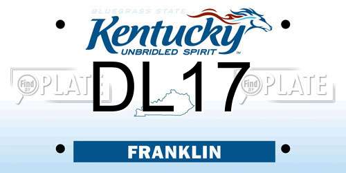 DL17 Kentucky License Plate