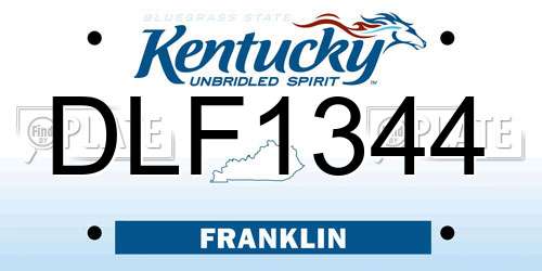 DLF1344 Kentucky License Plate