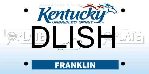 DLISH Kentucky License Plate