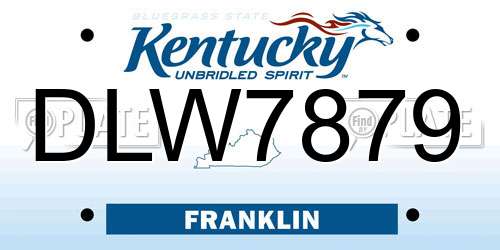DLW7879 Kentucky License Plate