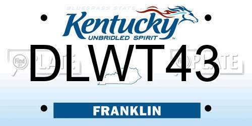 DLWT43 Kentucky License Plate
