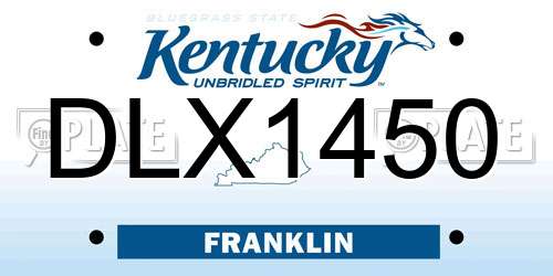 DLX1450 Kentucky License Plate