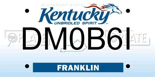 DM0B6I Kentucky License Plate