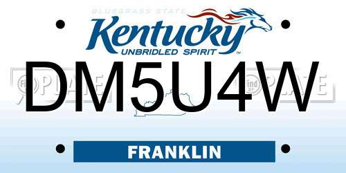 DM5U4W Kentucky License Plate