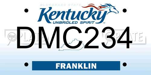 DMC234 Kentucky License Plate