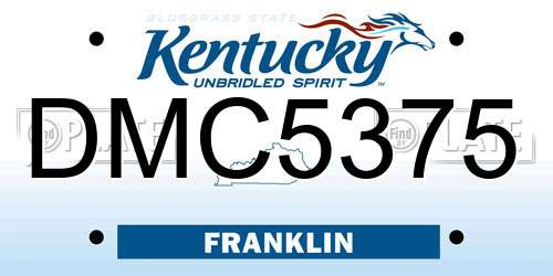 DMC5375 Kentucky License Plate