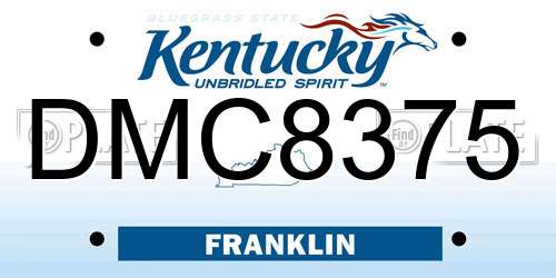 DMC8375 Kentucky License Plate