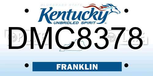 DMC8378 Kentucky License Plate