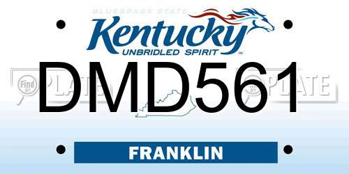 DMD561 Kentucky License Plate