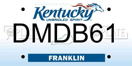 DMDB61 Kentucky License Plate
