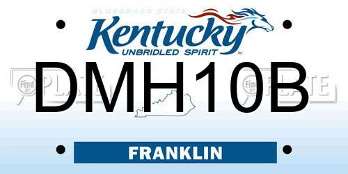 DMH10B Kentucky License Plate