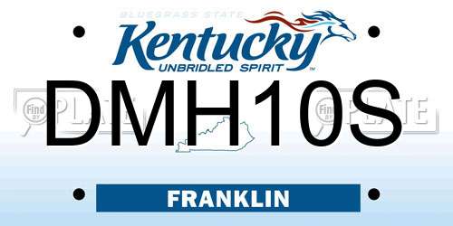 DMH10S Kentucky License Plate