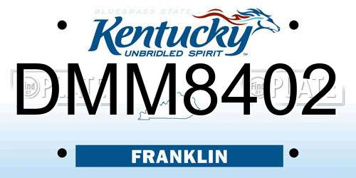 DMM8402 Kentucky License Plate