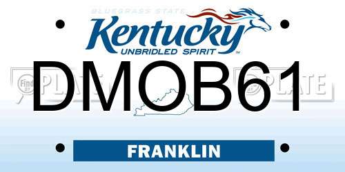 DMOB61 Kentucky License Plate