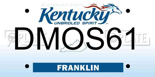 DMOS61 Kentucky License Plate
