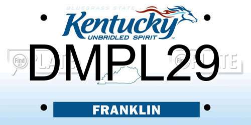 DMPL29 Kentucky License Plate