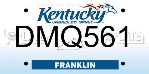 DMQ561 Kentucky License Plate