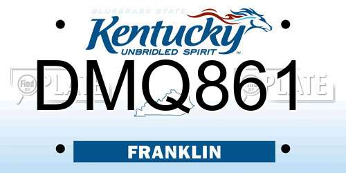 DMQ861 Kentucky License Plate
