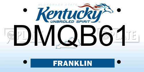 DMQB61 Kentucky License Plate
