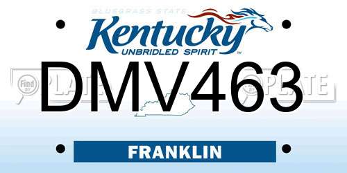 DMV463 Kentucky License Plate