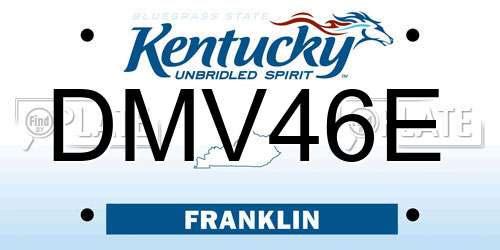 DMV46E Kentucky License Plate