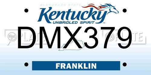 DMX379 Kentucky License Plate