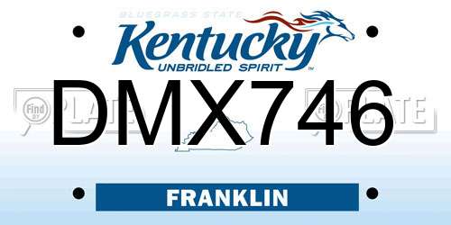 DMX746 Kentucky License Plate