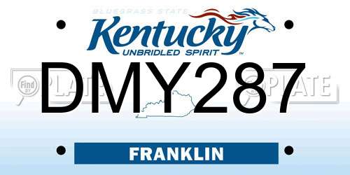 DMY287 Kentucky License Plate